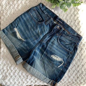 Lands’ End Distressed Denim Shorts (Blue) 0
